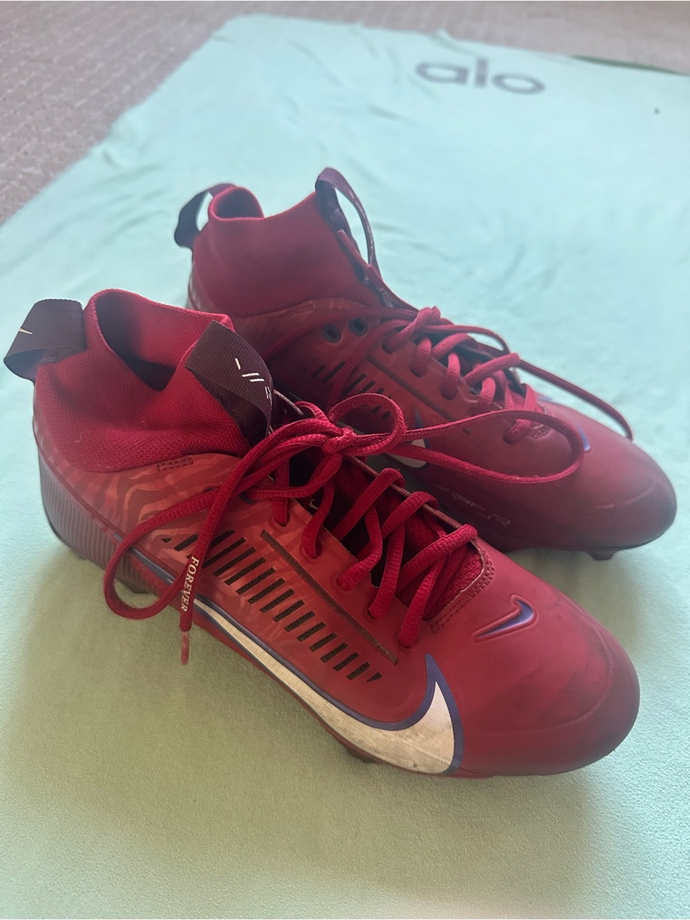 Nike Red Football Cleats, 7.5